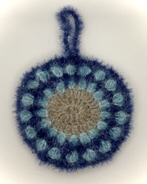 Eponge tawashi – fleur bleue