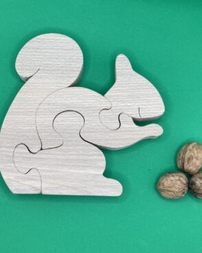 Puzzle en bois brut – Ecureuil à peindre