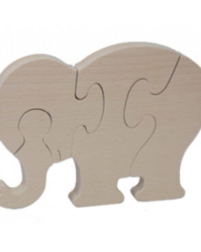Puzzle en bois brut – Elephant à peindre